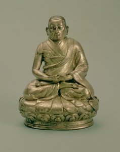 Sonam Gyatso (1543-89), tredje Dalai Lama, 1500-1600-tallet (forgylt kobber)